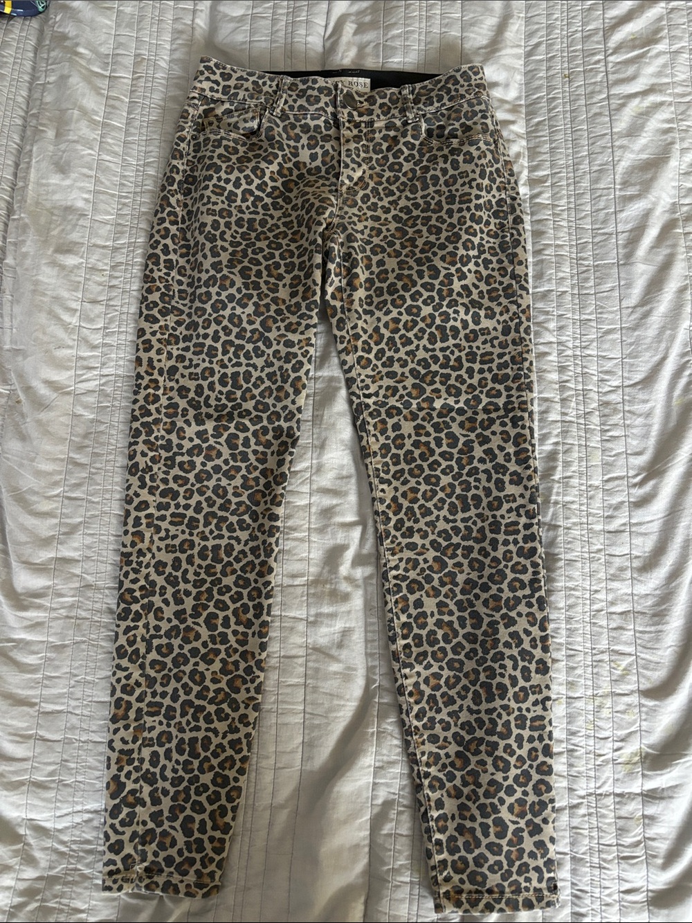 Knox Rose Leopard Skinny Jeans - Beige/Black/Brown